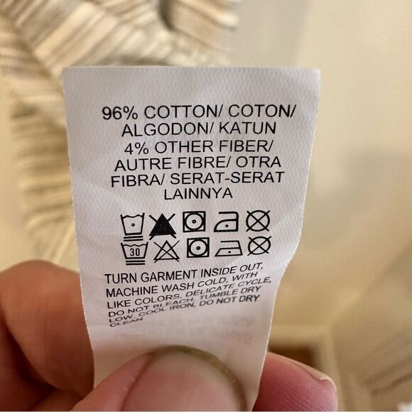 Lucky Brand Cream and Black Stripe Button Up Jersey Knit Sleeveless Midi Dress - Picture 9 of 9